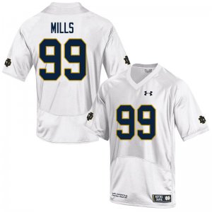 Notre Dame Fighting Irish Men's Rylie Mills #99 White Under Armour Authentic Stitched College NCAA Football Jersey DNC0299EV